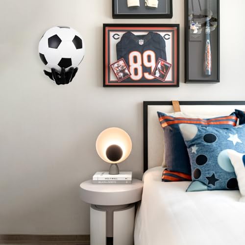 2 Pcs Basketball Holder Wall Mount Hand-Sculpted Ball Storage Rack for Basketballs, Soccer, Football Space Saving Sports Decor for Man Cave, Room, Garage Gift for Men, Boys, Basketball Fans