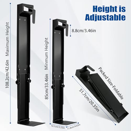 Golf Bag Wall Mount Golf Bag Storage Stand Organizer Rack, Tool-Free Length Adjustment Heavy-Duty Alloy Steel Storage Rack for Garage, Home, and Golf Club