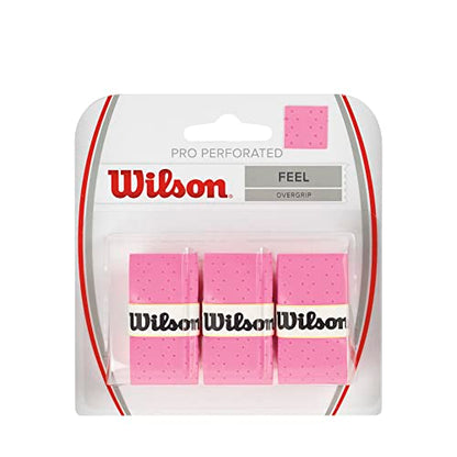 WILSON Perforated Pro Tennis Racquets Over Grip, Pink - color: Pink, style: Pro Perforated