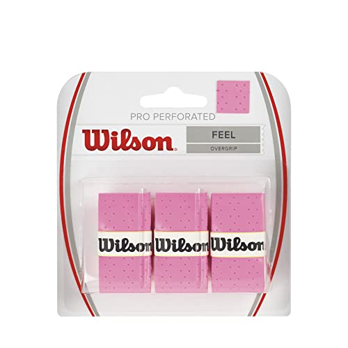 WILSON Perforated Pro Tennis Racquets Over Grip, Pink - color: Pink, style: Pro Perforated