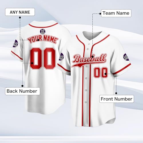 Custom Baseball Jersey Personalized Stitched Family Team Name Number Shirts Uniforms for Women Men Youth Kids - color: Blue-30