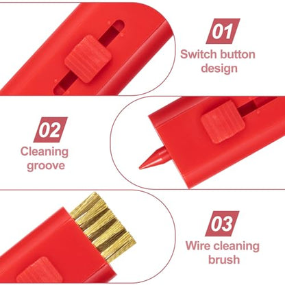 PAGOW 4 Pack Retractable Golf Club Cleaner Brush, Portable Double-Sided Golf Club Brush Groove Cleaner-Multicolor - color: Red