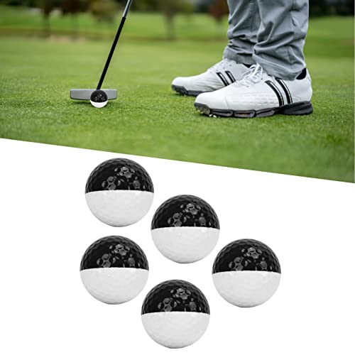 5 Pack Dual Color Training Sphere, Indoor Putting Ball Synthetic Resin Practice Ball Black White Double Layer for Home Hotel Putting Green Exercise