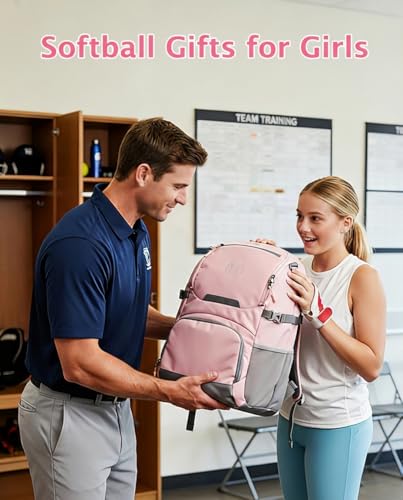 MATEIN PRO Girls Softball Bag with Helmet Net, Lightweight Softball Backpack with Ventilated Shoe Compartment & Organizer Pocket, Youth Baseball Bag with Side Pockets for 40oz Tumbler & TBall Bats