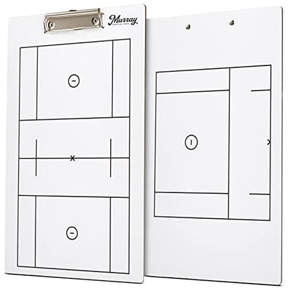 Murray Sporting Goods Dry Erase Coaches Clipboard | Double-Sided Dry Erase White Board - style: Lacrosse