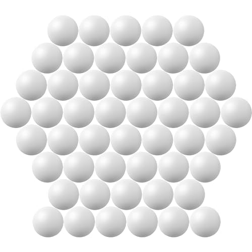 40MM Ping Pong Balls, 50 or 80 Pack Assorted Colored Plastic Balls for Beer Pong, Arts and Craft - color: 50pcs-White