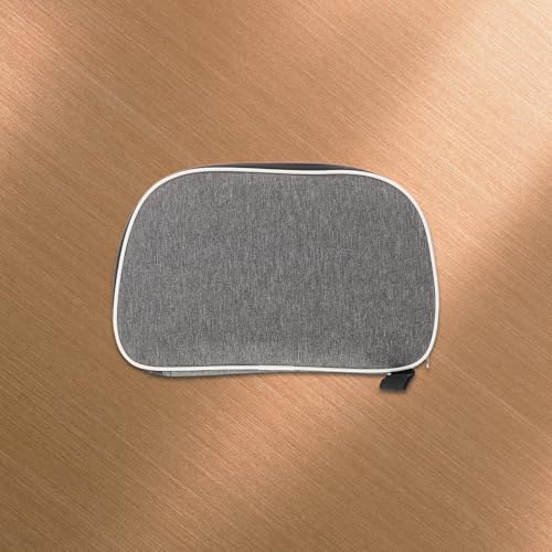 Happyyami Table Tennis Racket Case Portable Paddle Bag Gray Fan Shape Table Tennis Paddle Holder Storage Zipper Bag for Training and Travel