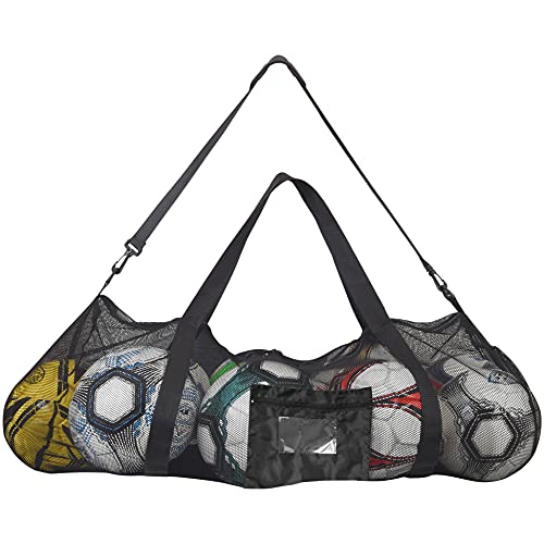Athllete Extra-Large Heavy-Duty Soccer Ball Bag (34” X 24”) with Shoulder Strap, Basketball Duffel Bag, Mesh Bags with Drawstrings, Heavy Duty Ball Bag, Ball Bags, Dive Bag, Sports Equipment Bag