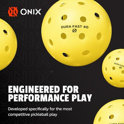 Onix Durafast 40 Pickleball Top Performance Engineered for Championship Play True Flight Competitive Ball - color: DURA Dura Fast Pickleball - 4 Pack - Yellow