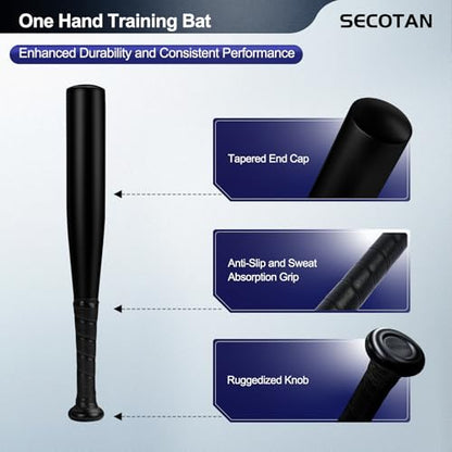 Baseball Bat, Aluminum One Hand 17-Inch Training Bat, Softball Bat, Home/Car/Self Defense, Batting Practice, Aluminum Bat, Truck Tire Checker Bat - color: Matte Black