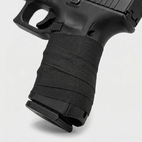 2 Rolls Magsaddle Gun Grip Tape, Non-Reflective, No Residue Goon Grip Tactical Tape for Pistol, Handgun, Rifle, Sports, Tool, Pull Up Bars, Handles, Bats, Rackets, Gym Equipment, Handrails - color: Black