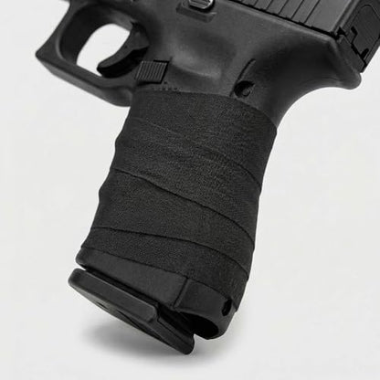 2 Rolls Magsaddle Gun Grip Tape, Non-Reflective, No Residue Goon Grip Tactical Tape for Pistol, Handgun, Rifle, Sports, Tool, Pull Up Bars, Handles, Bats, Rackets, Gym Equipment, Handrails - color: Black