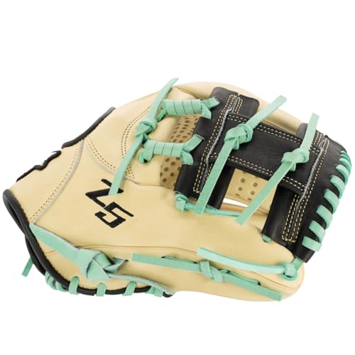 SSK Z5 Craftsman Infield Baseball Glove – 11.25” - 11.5” - 11.75” - 12” – Right & Left Hand Throw - color: Camel/Black/Mint, size: 11.5" - Left Hand Throw