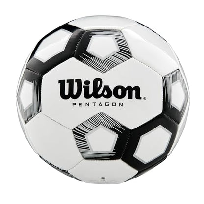 WILSON Unisex Pentagon Bronze Series Soccer Ball, Adult, White/Black - size: 000