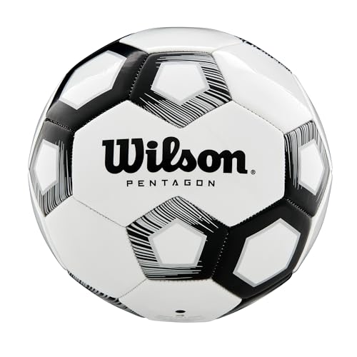 WILSON Unisex Pentagon Bronze Series Soccer Ball, Adult, White/Black - size: 000