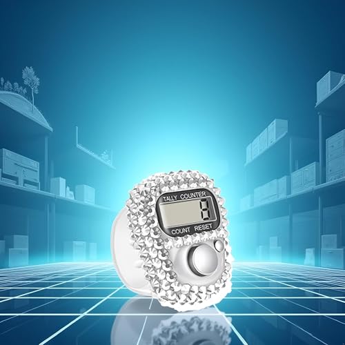 Electronic Finger Tally Counter Clicker Counter,Convenient Portable Digital Display Tally Counter,Resettable Mini Lap Counter for Golf Goods Counting Accessories,Track and Field Lap Counters - color: silvery