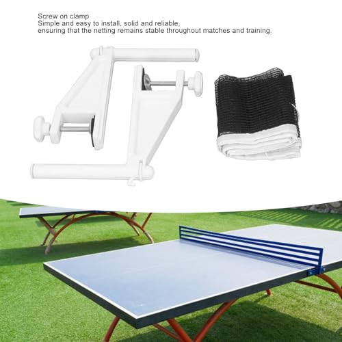 Table Tennis Net and Post Set, Table Tennis Table Post Professional Spring Activated Clamp, Folding Adjustable Easy Setup Portable Table Tennis Mesh Net for Indoor Outdoor