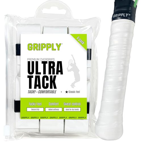 Ultra Tack Premium Overgrips, Tacky and Comfortable Racket Grip Tape for Tennis, Pickleball & Padel Rackets, Sweat-absorbant Racquet and Paddle Handle Tape for Control
