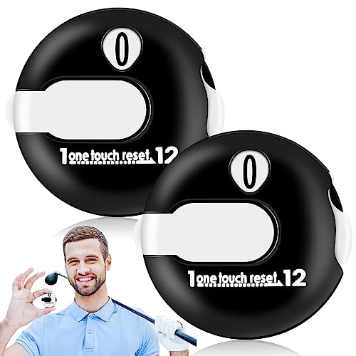Weewooday 1.2 Inch Golf Score Counter for Women Men Mini Golf Stroke Counter Scoring Keeper up to 12 Shot to Scorekeeper Glove in(Black) - color: Black
