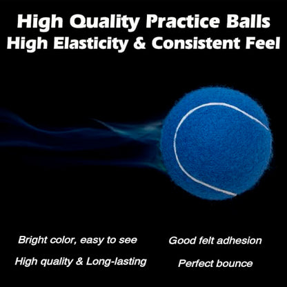 SUNEZLGO 12 Pack Tennis Balls, Advanced Pressure Training Tennis Balls Practice Balls, Tennis Balls for Dogs, Thickened Tennis with Mesh Bag for Transport, Beginner Exercise Ball, Sturdy High Elastic - color: Blue