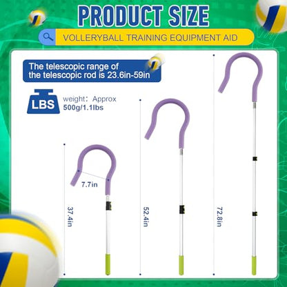 Silipull Adjustable Volleyball Spike Trainer with Question Mark Hook Volleyball Training Equipment Durable Lightweight Hitting Trainer Equipment Volleyball Holder for Serving Jump Spiking