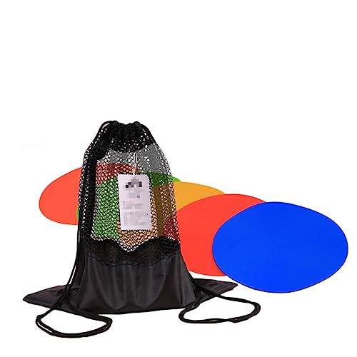 SUPVOX 6pcs Soccer Training Markers Football Roadblock Discs Green Yellow Storage Bag for Agility Drills and Use