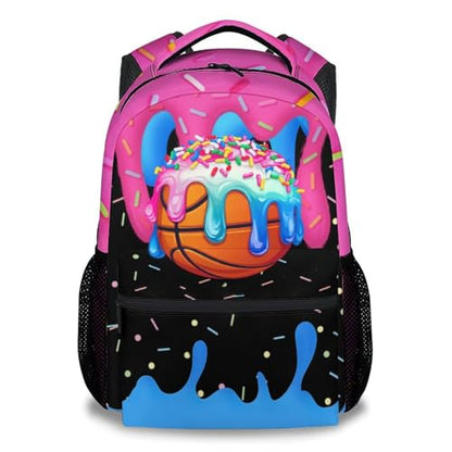 Backpack for Boys Kids - Basketball Sports Backpack Youth Player Drip Design Kids Toddler Schoolbag Large Capacity 17" for Kindergarten Elementary - color: Blue
