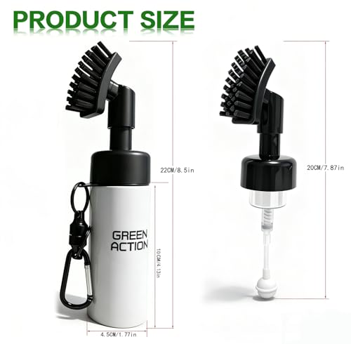 Golf Club Brush with Magnetic Clip & Water Sprayer - 5oz Capacity, Stiff Bristles for Deep Cleaning, Silicone Hose & Gravity Ball for Easy Use on Course - color: White