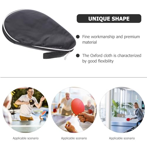 Toyvian Table Tennis Storage Case and Paddle Bag, Half-moon Shape Black Reusable Fixed Ping Pong Racket Organizer for Sports and Leisure Use Assorted style