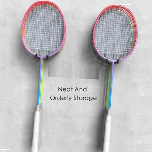 Tennis Racket Storage Rack, Ball Racket Metal Organizer,Wall Mounted Table Tennis Rackets Organizer Holder, for Badminton Rackets Tennis Rackets Table Tennis Rackets (Black)