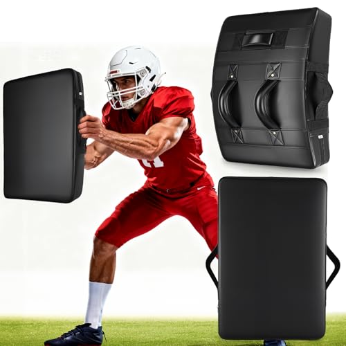 CMOOD Football Blocking Pad, Bloking Pad for Football, Basketball, Hockey, Tackle Dummy Training, 24"x16" Football Hitting Pad, Football Blocking Shield Durable Leather, High-Density Foam Kick Pad