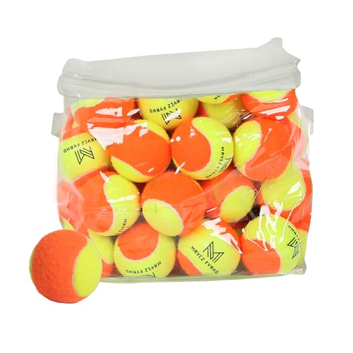 12/18/24/30/40 Pack Tennis Balls for Kids 25%-50% Low Compression Stage Tennis Ball for Beginners Youth Kids Training Practicing with Mesh Bag Easy to Transport - color: Y&O-40Pack
