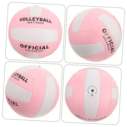 POPETPOP Soft Indoor Volleyball Practice Ball for Adults, Standard Size 5, Soft-Touch Explosion-Proof Machine-Seamed Training Volleyball for Entrance Exam and Indoor Sports