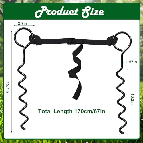 Basketball Goal Anchor Tie Down Kit High Wind Basketball Hoop Anchor for Secure Durable Court Setup Heavy Duty Trampoline Anchor Kit with Adjustable Strap for Mounting Trampoline Swing Tent - size: 2 Anchor and 1 Adjustable Strap