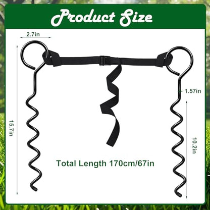 Basketball Goal Anchor Tie Down Kit High Wind Basketball Hoop Anchor for Secure Durable Court Setup Heavy Duty Trampoline Anchor Kit with Adjustable Strap for Mounting Trampoline Swing Tent - size: 2 Anchor and 1 Adjustable Strap