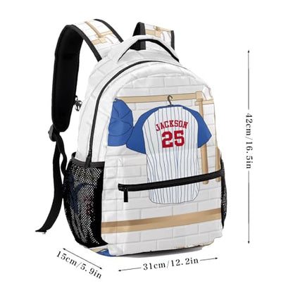 Sport Jersey Baseball Number Blue Personalized School Backpack for Teen Kid-Boy/Girl Primary Daypack Travel Bookbag - color: Option 30