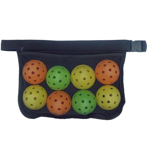 Adjustable Pickleball & Tennis Ball Holder Waist Pouch - Mesh Hip Bag Carrier for Men, Women, Teens - Holds 8-10 Balls, Versatile Accessories & Gifts