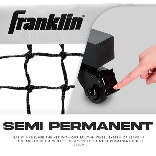 Franklin Sports Skinny Singles 11' Foot Pickleball Net - Portable Outdoor Pickleball Net for Practice + Carry Bag for Driveway, Backyard + More - Durable Aluminum Construction