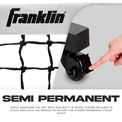 Franklin Sports Skinny Singles 11' Foot Pickleball Net - Portable Outdoor Pickleball Net for Practice + Carry Bag for Driveway, Backyard + More - Durable Aluminum Construction