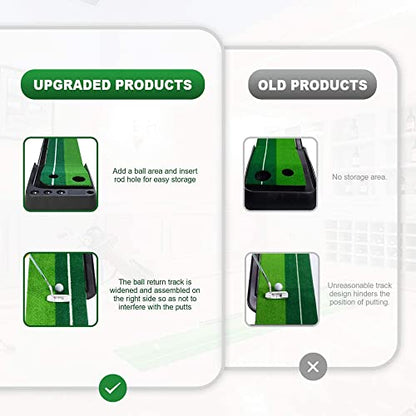 axGear Indoor Golf Putting Green Golf Training Putting Mat Tracks with Auto Ball Return