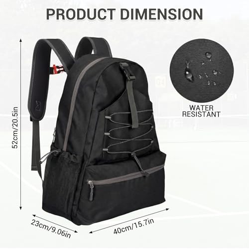 Garvee Tennis Backpack for Men Women, 2 Racket Pickleball Bag with Separate Shoe Compartment, Large Tennis Racket Bag for Racquet Sport Equipment, Beige/Black - color: black