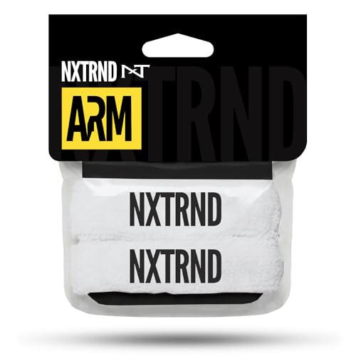 1 Pair Nxtrnd Bicep Bands, Sweat-Absorbent Arm Sweatbands, Football Accessory - color: White