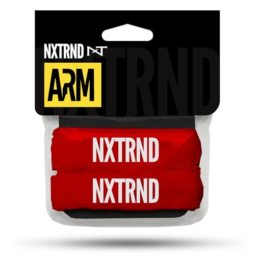1 Pair Nxtrnd Bicep Bands, Sweat-Absorbent Arm Sweatbands, Football Accessory - color: Red