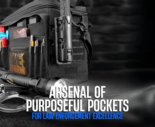 Tidify Patrol Bag Used By Law Enforcement Police Gear and Military Grade - Water Resistant Police Officer Duty Bag - Heavy Duty Car Front Seat Organizer with Multiple Storage Space
