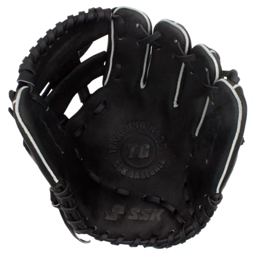 SSK Z5 Training Gear Quick Hands Infield Baseball Training Gloves 8.5” – 9” – 9.5” – 10” – 10.5” Right & Left Hand Throw - color: Black-1050 I Web, size: 10.5" - Right Hand Throw