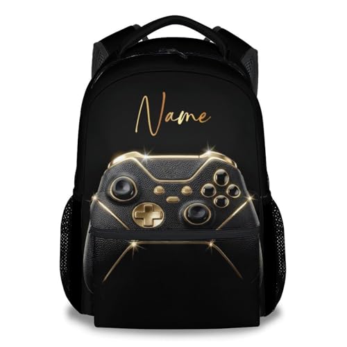 Personalized Kids Backpack for Boys - 17 Inch Gamer Backpacks for Toddler Teens, Lightweight Gaming School Bag for Elementary Preschool - color: Multicolor