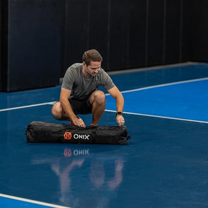 ONIX Pickleball 2-in-1 Regulation-Size Portable Net and Practice Net Set Includes Carrying Case with Wheels