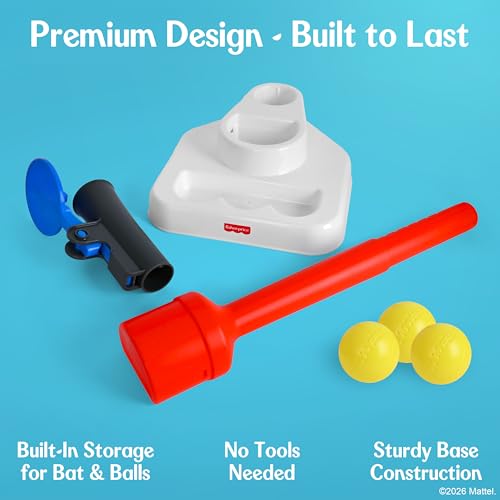 Fisher-Price™ Grow-to-Pro 2-in-1 Tee Ball Set for Toddlers & Kids, Height Adjustable Batting Practice & Outdoor Play Toy, Ages 18+ Months