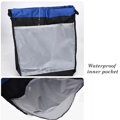 Soccer Bags, Waterproof Drawstring Gym Backpack for Baskestball Rugby Volleyball Yoga, Large Capacity Sports Bag - color: Blue
