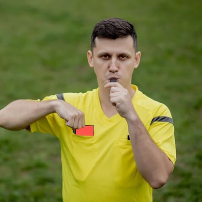 Soccer Referee Kit,1 Soccer Referee Whistle with Lanyard & 2 Soccer Referee Card Set,Red and Yellow Cards for Soccer and Loud Crisp Sound Whistle for Coaches Referee Training Lifeguard Whistles